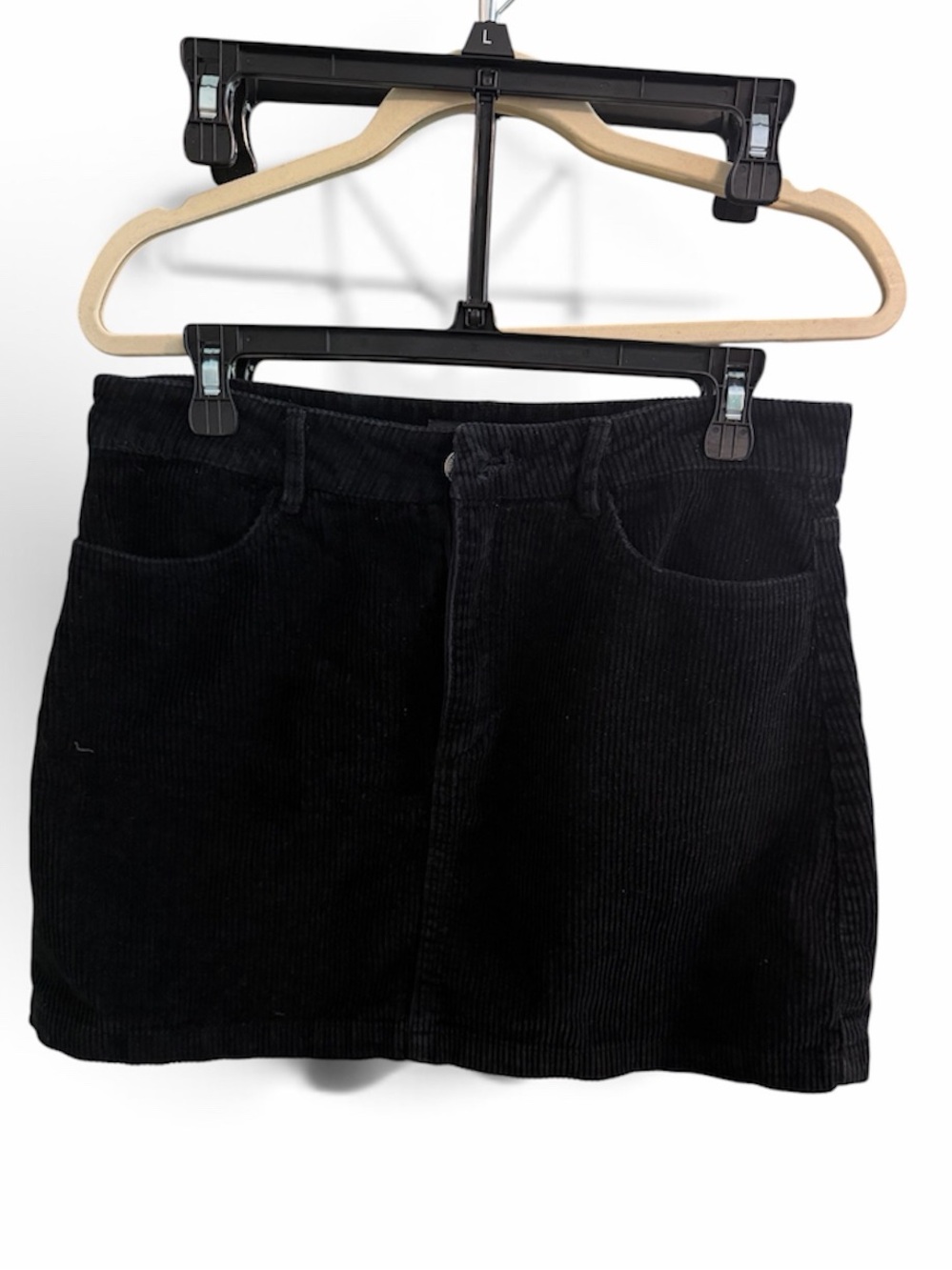 Black Corduroy Women's Mini Shorts f21